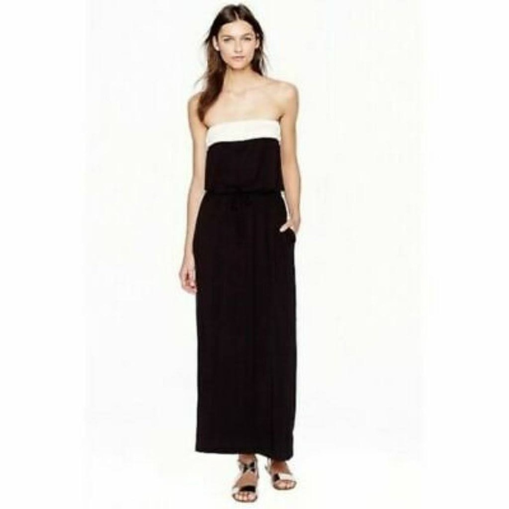 J. Crew Colorblock Strapless Maxi Dress